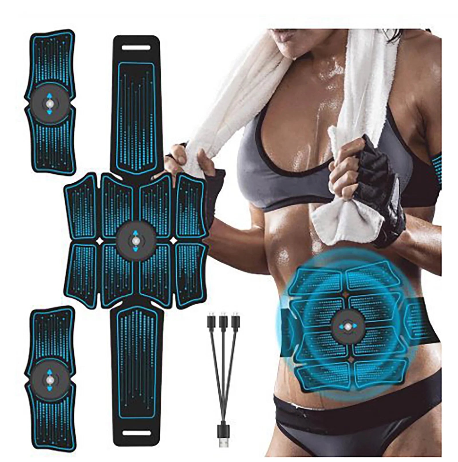 Abs Stimulator, Ab Stimulator Workout Belt, Muscle Toner Abdominal Toning Belt Workout Portable Fitness Workout Equipment Home Office for Men Women